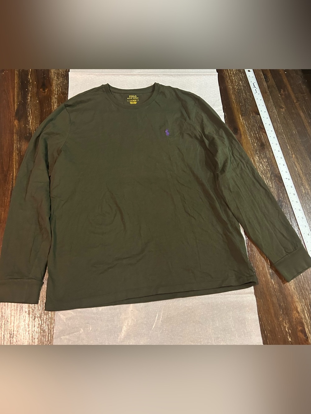 NWOT NWT Polo Ralph Lauren Mens Long Sleeve Crewneck GREEN T-Shirt